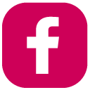 Logotipo de red social Facebook color rosa.