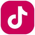 Logotipo de red social Tik Tok color rosa.