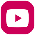 Logotipo de red social Youtube color rosa.